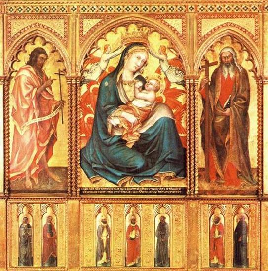 Taddeo di Bartolo Virgin and Child with St John the Baptist and St Andrew France oil painting art